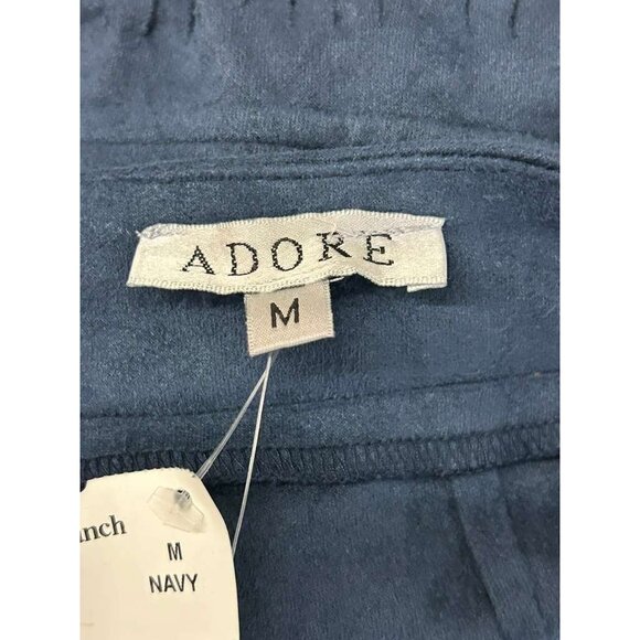 Adore Women's Size Medium Navy Blue Suede Maxi Two-tiered Fringe Skirt - Picture 10 of 14